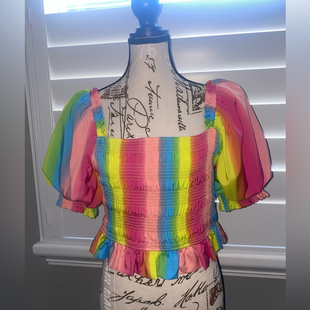 Beautiful rainbow top!